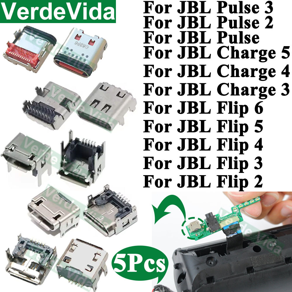5Pcs Bluetooth Speaker USB Charging Port For JBL Charge 3 4 Flip 6 5 4 3 Pulse 2 Flip 4 Flip 3 Dock 