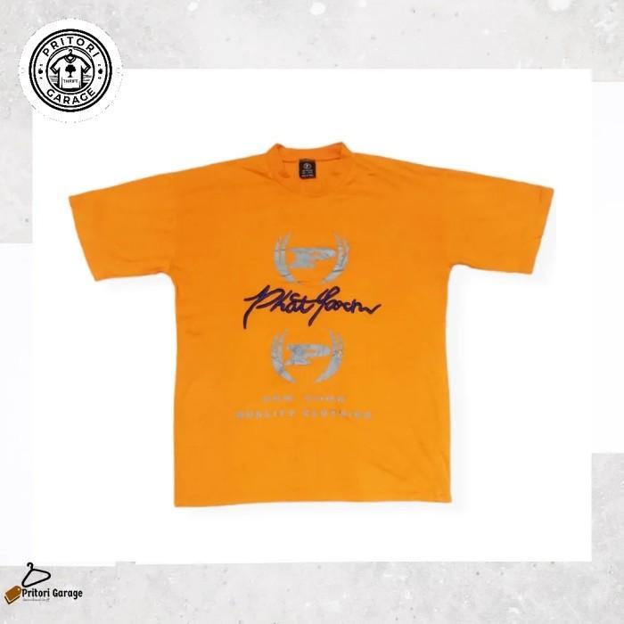 Kaos T-shirt Graphic Phat Farm New York Hip-hop Script Bordir Orange M