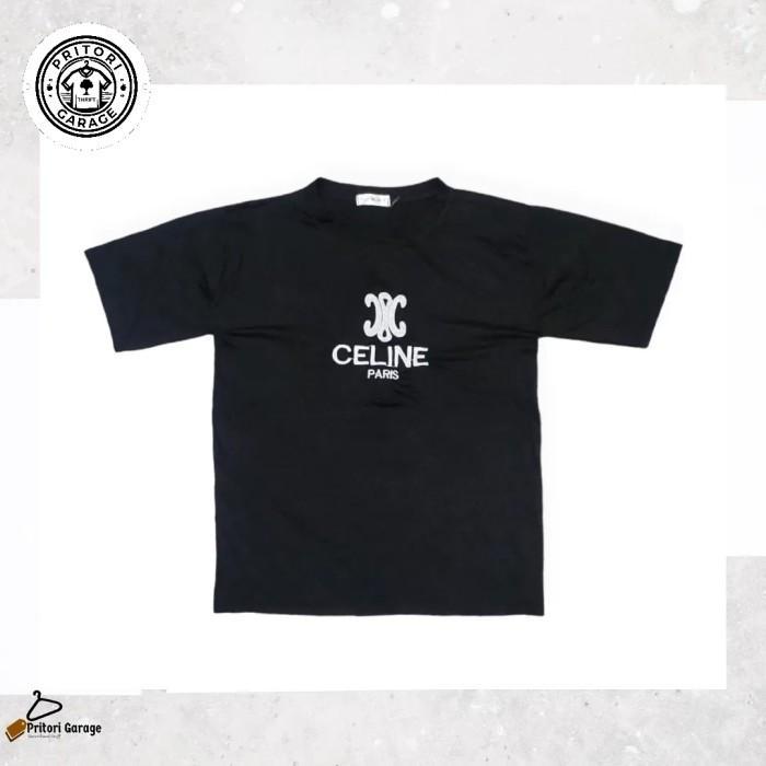 Kaos T-shirt Graphic Balenc*aga Cel*ne Fashion  Bordir Black Color M