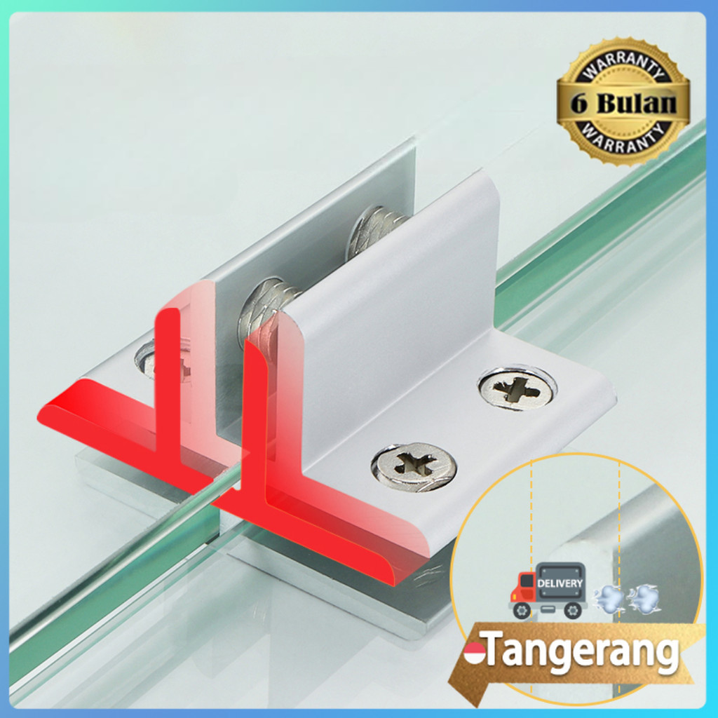 Penjepit Kaca Siku L Glass Clip Kaca ke Tembok / Jepit Kaca / Siku Penjepit Kaca