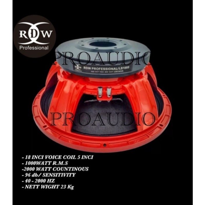 Speaker Komponen Component Subwoofer 18 RDW LS 1885 / LS1885