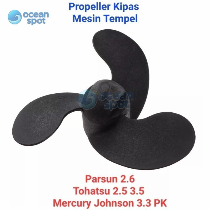 Propeller Kipas Mesin Tempel Tohatsu 2.5 3.5 Mercury Johnson 3.3 PK ( 7.4 x 5.7 ) ( ocean spot )