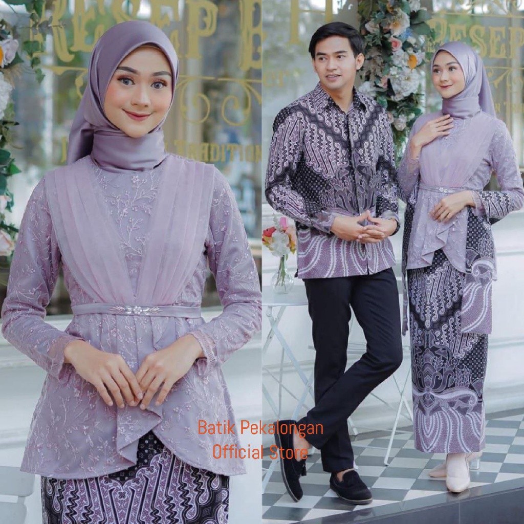 AS Ziva Series Batik Couple Kebaya Lamaran Tunangan Wisuda Lilac