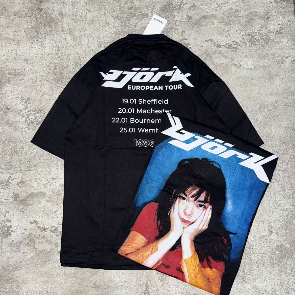 COD Baju Kaos P&B Oversize BJORK - T Shirt Vintage Bjork Oversized Black 20s