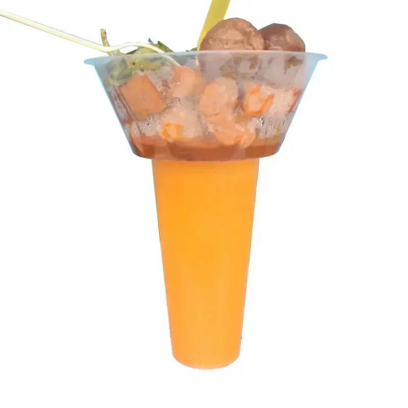 50pcs 500/700ml Disposable Food Cola Cup Thick Plastic Walking Hot Pot Cups Cold Drink Fruits Cup Ho