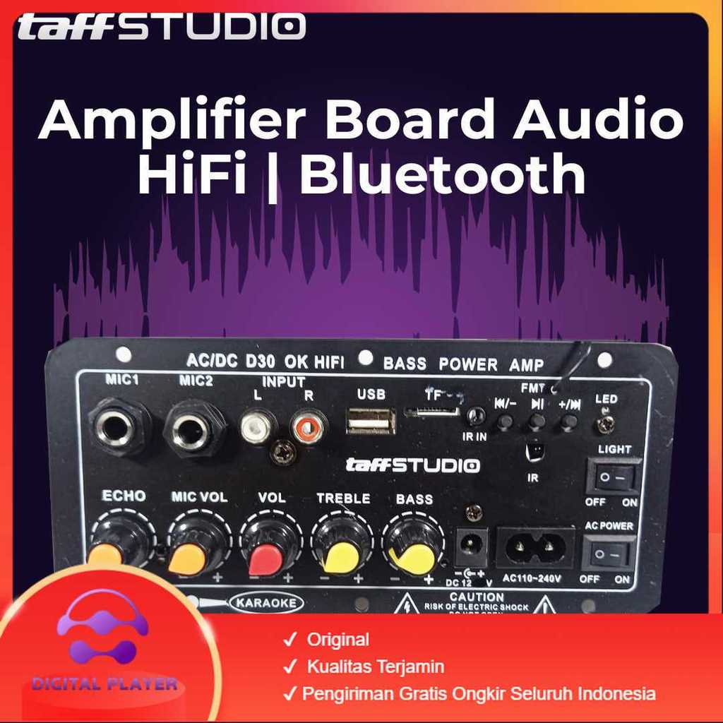 Amplifier Board Audio Bluetooth USB Subwoofer DC 12V - D30