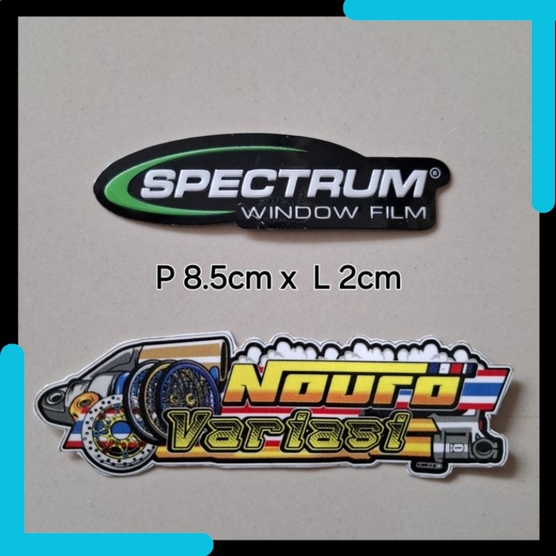 NV Stiker SPECTRUM Window film kaca film emblem embos timbul