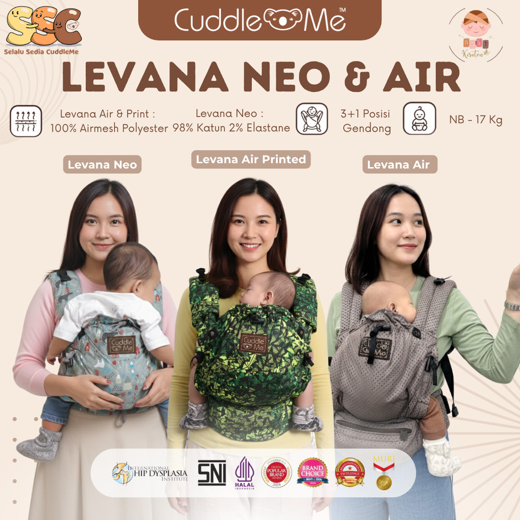 Cuddle Me Levana Carrier Gendongan Bayi M-Shape | Gendongan SSC Stretchy Bayi Ergonomis CuddleMe