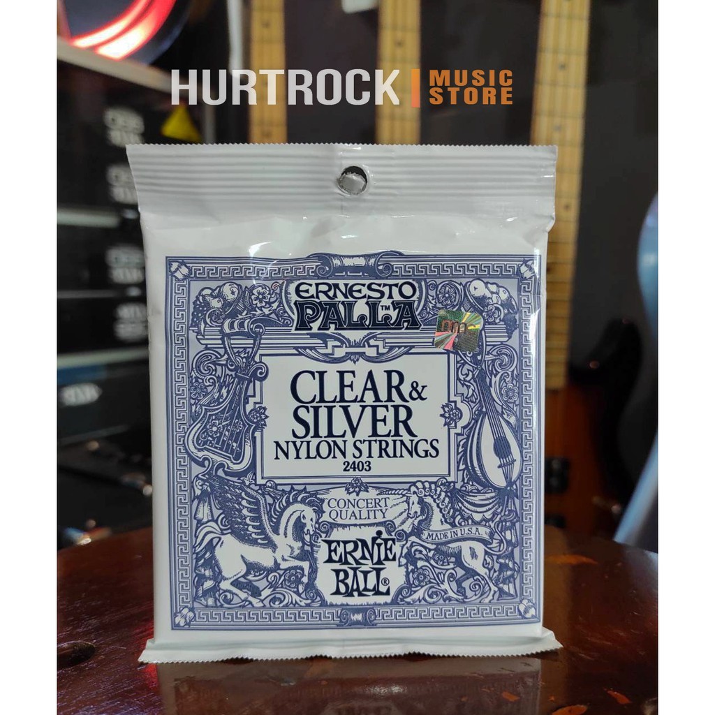 Ernie Ball Ernesto Palla Clear & Silver Nylon Classical Guitar Strings, 2403