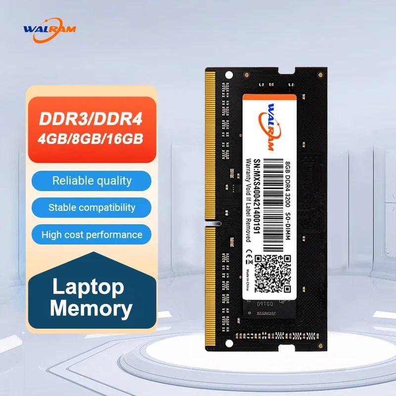 WALRAM Memoria Ram DDR3L 1600MHz DDR3 8GB 4GB DDR4 16GB 3200MHz 2666MHz 2400MHz 12V 15V Laptop Noteb