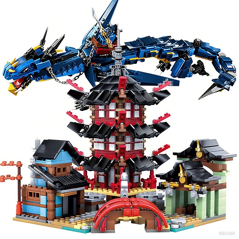 HANU.SHOP LELE Mainan Edukasi Anak Bricks Ninjago Dragon Model Susun Mainan Ninj Seri Mainan Anak La