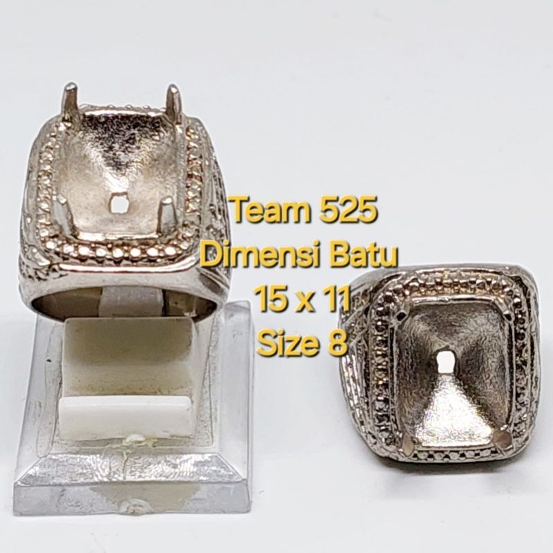 Ring emban alpaka super 15 x 11 eceran / model kotak cakar kuku / pengikat ring cincin batu akik