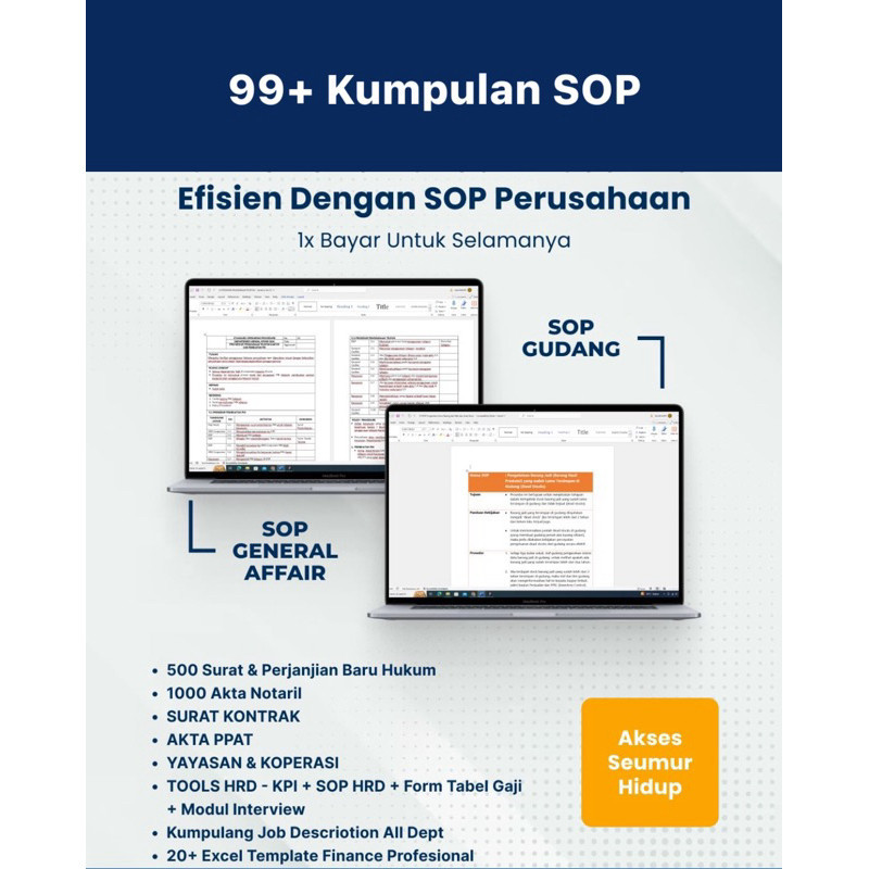 [T8563] Template SOP Perusahaan Bisnis Terlengkap - Tingkatkan Produktivitas Perusahaan dengan Stand