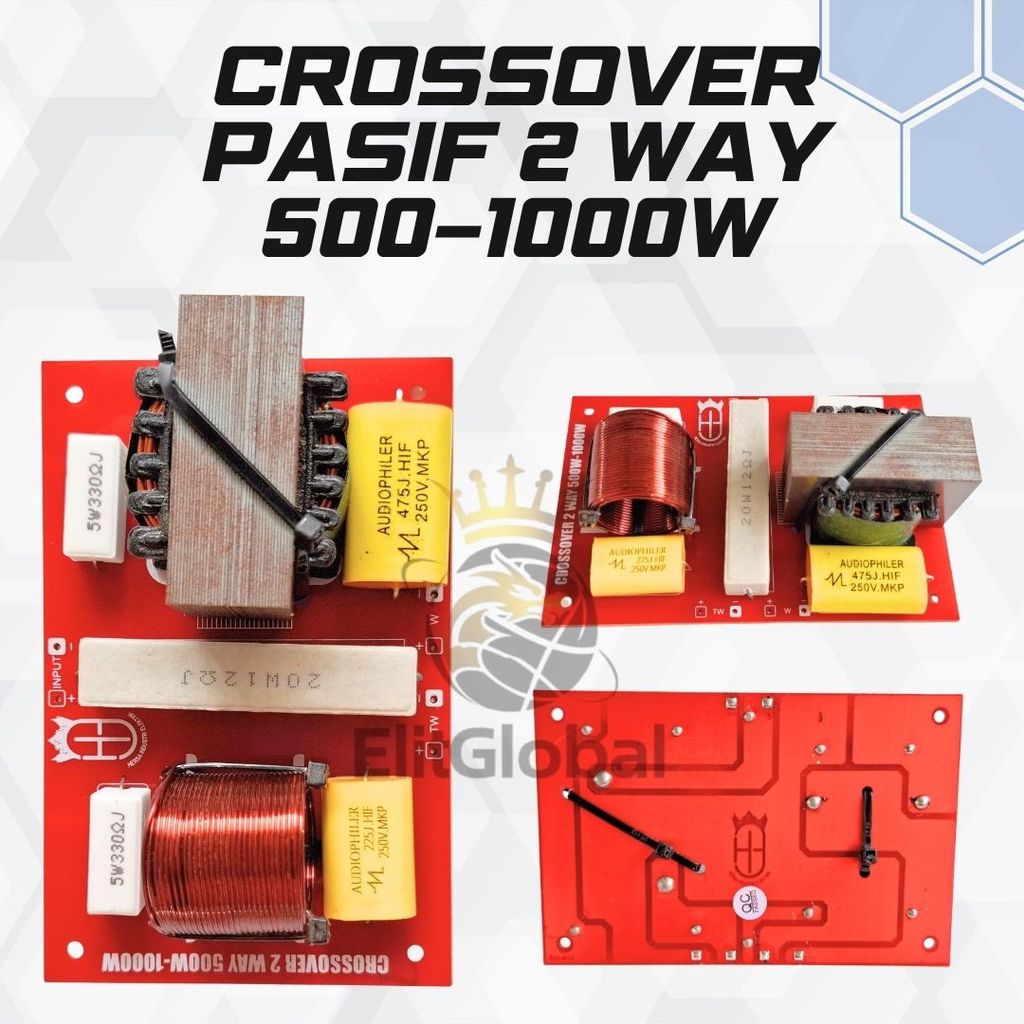 Crossover Pasif 2 Way Woofer Tweeter 1000W Kapasitor MKP Audiophiler Audio