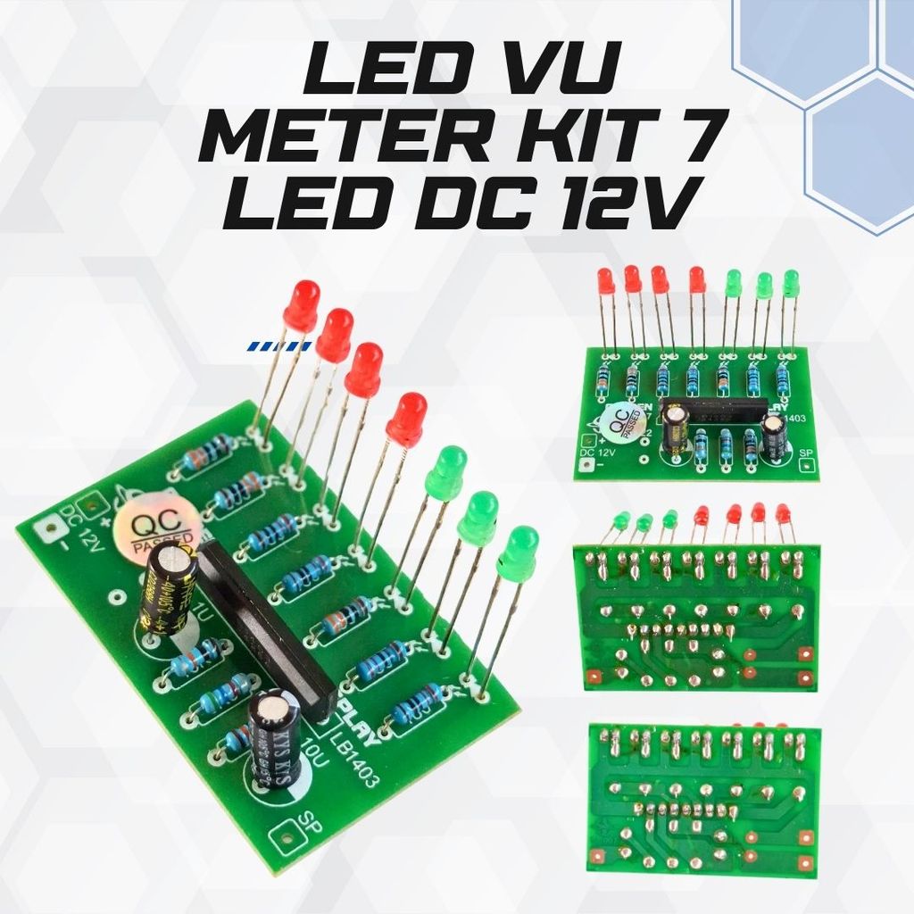Kit LED VU Meter 7 LED 12V DC Visual Audio Level Indicator DIY