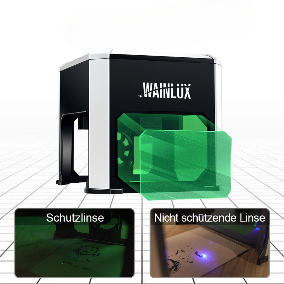 Laser Engraving Wainlux K6 3000mW Mini Laser Cutting Machine with 005mm Fixed Focus & Portable BT Co