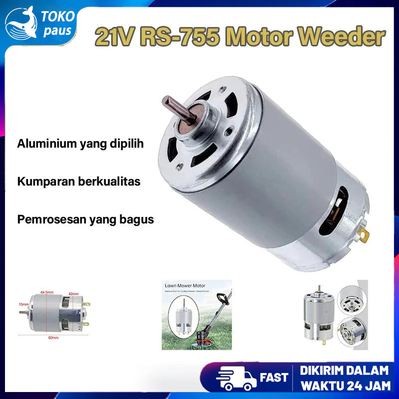 Dinamo DC Motor /RS-755 755 21V /Mesin Potong Rumput Lawn Mower