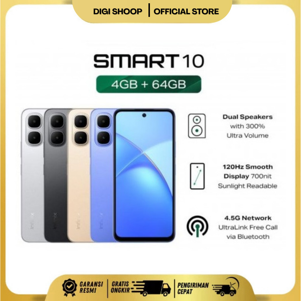 Infinix Smart 10 4/64GB - Up to 8GB Extended RAM - 6.67 inch 120Hz HD+ - T7250 - 5000 mAh Lapak Hand