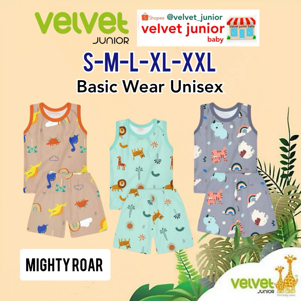 SAMULSHOP Velvet Junior Setelan Singlet (3 setel).