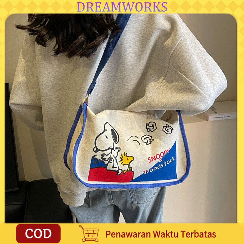 Tas Tangan Wanita Kartun Snoopy Bergaya Tas Bahu Multifungsi Tas Bahu / Tas Bahu Wanita / Tas Kanvas