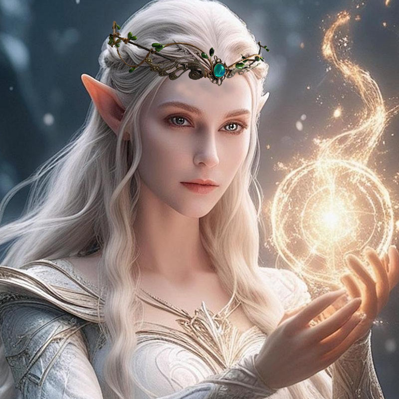 2025ElvenCrown Elf Tiara Vine Headpiece Fairy Wit adema Crown Gothic Headband Woodland Dress Bridal 