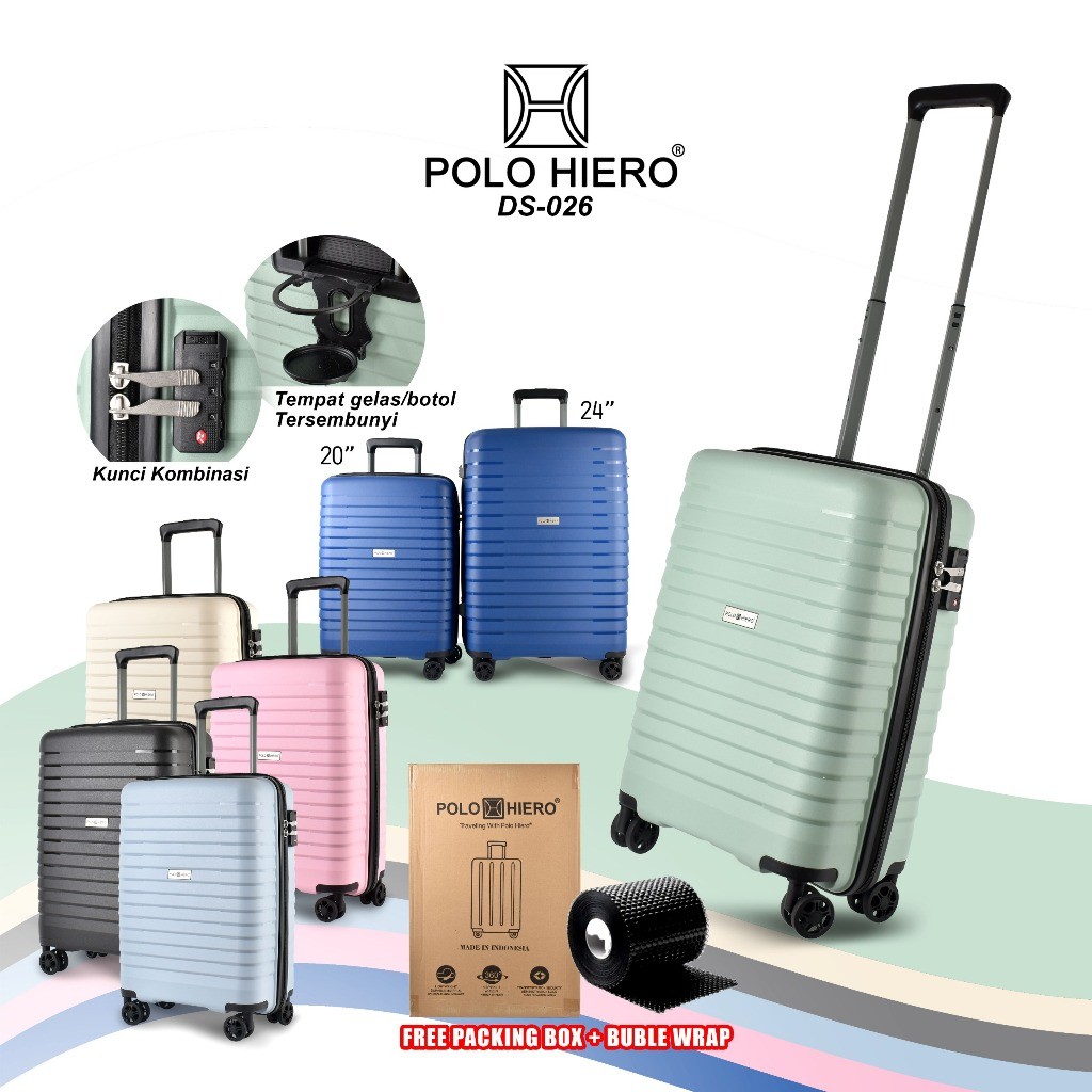 Ransel Importir-Koper Polo Hiero DS-026 - 20 & 24 Inch Bahan Polypropylene Cup Holder - Koper 20 & 2