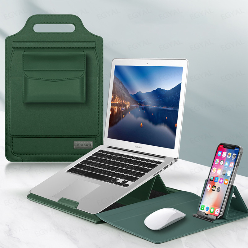 Multipurpose Laptop Sleeve for MacBook Air 13 M1 M2 M3 Pro 14 15.4 16 in PU leather case mouse pad w