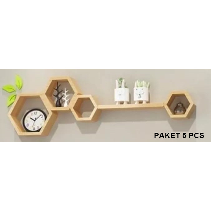Rak Dinding Aesthetic Rak Hexagonal Hiasan Dinding Hexagonal Pajangan Hiasan Dinding Minimalis Aesth