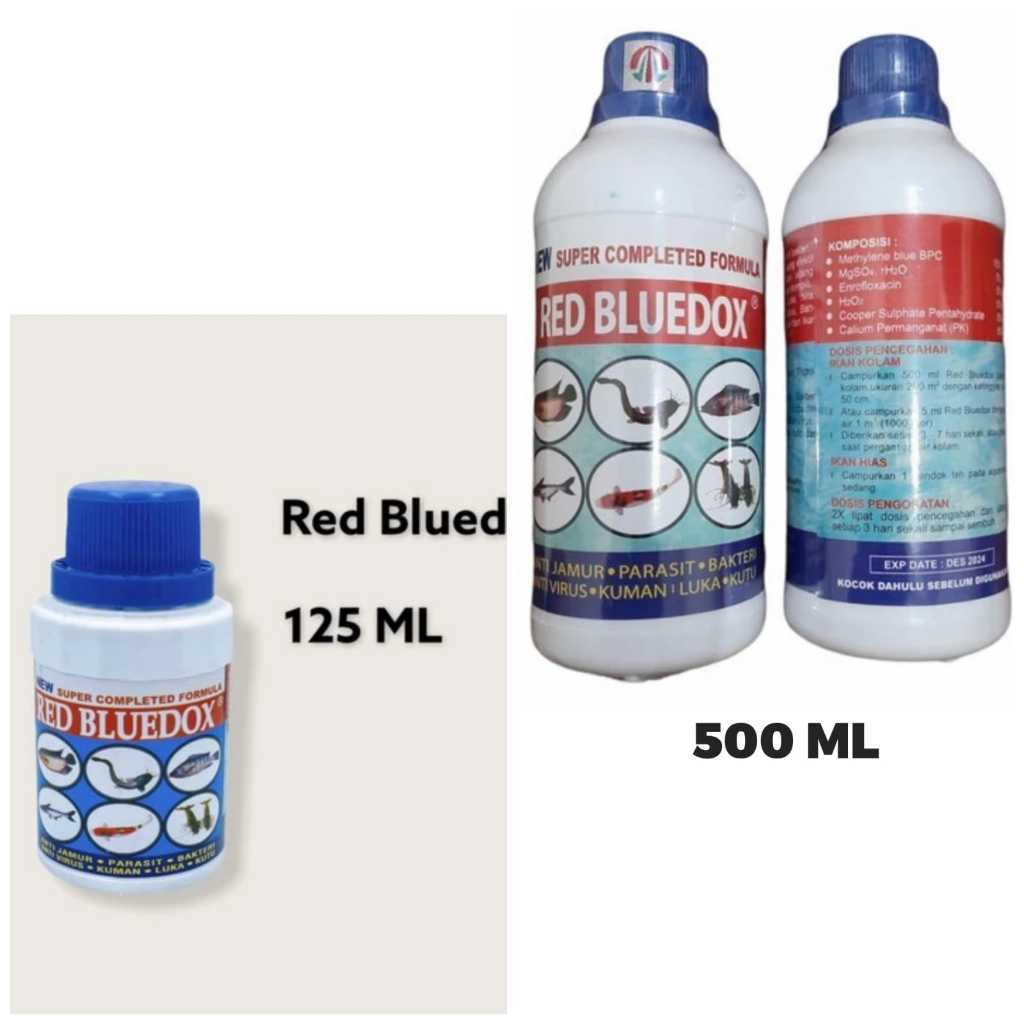 RED BLUEDOX 125ml 500ml Obat Ikan Anti Jamur White Spot Velvet Virus Bakteri Infeksi Luka Kutu Kuman