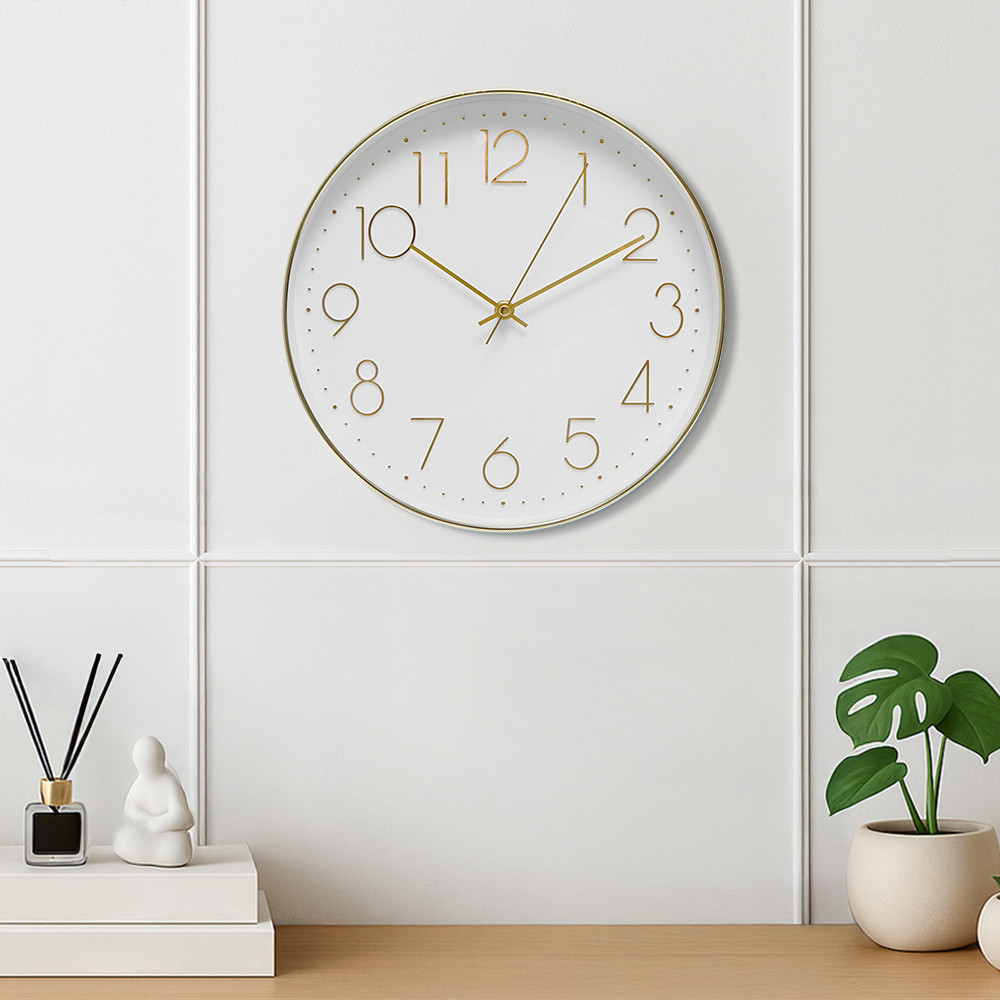 Informa 30 cm Jam Dinding Mc - Gold Wall Clock Jam Tembok Aesthetic Dekorasi Rumah Hiasan Dinding