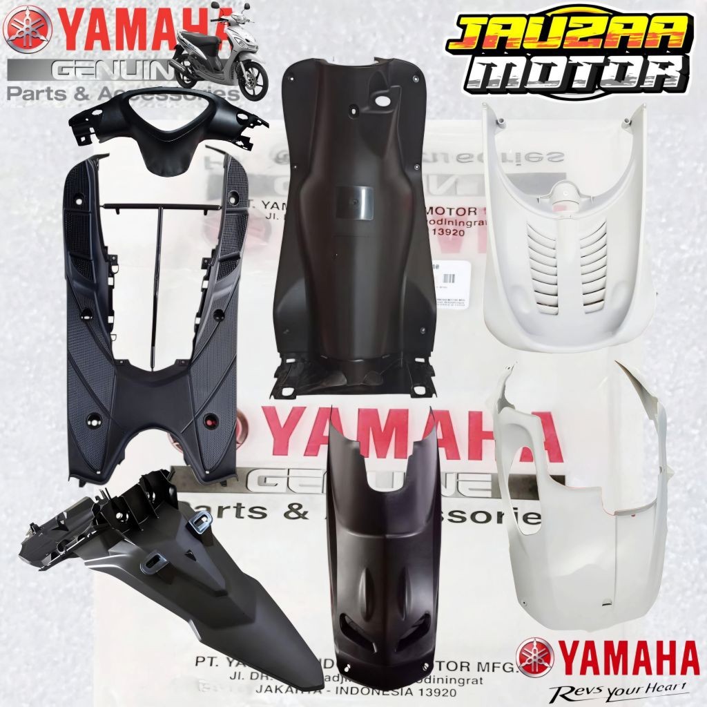 COVER FULL FUL BODY KASAR MIO SPORTY PUTIH HITAM 2005 2007 ORIGINAL YAMAHA