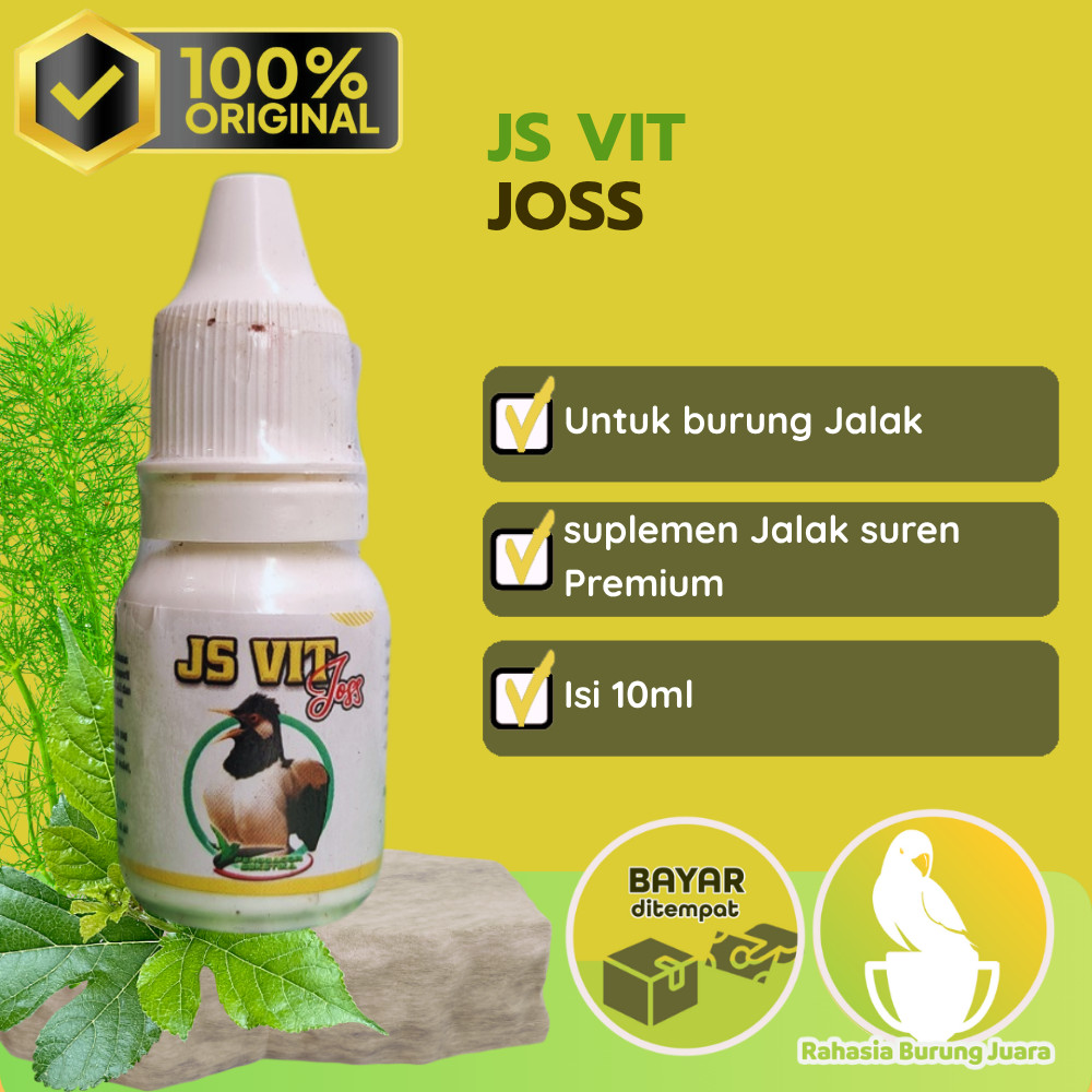 JS VIT JOSS Vitamin Jalak Suren Gacor Jalak Bali Jalak Putih Penggacor Burung 10ml