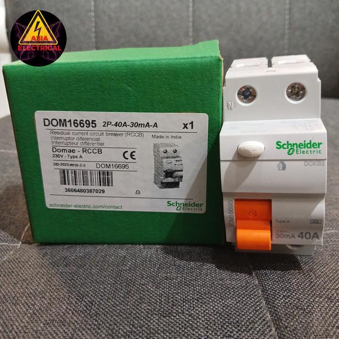 Schneider RCCB ELCB Domae 2P 40A 30MA Original Schneider