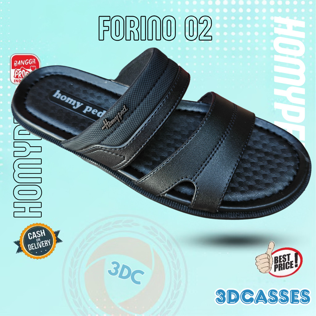 Homyped Forino 02 -- Sandal Selop Pria Casual Kulit Homyped Original