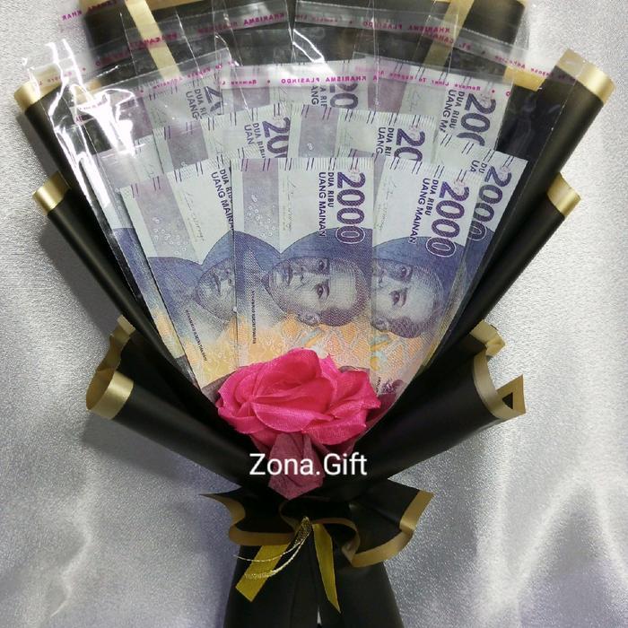 Buket kosongan wadah uang 10 Lembar - putih