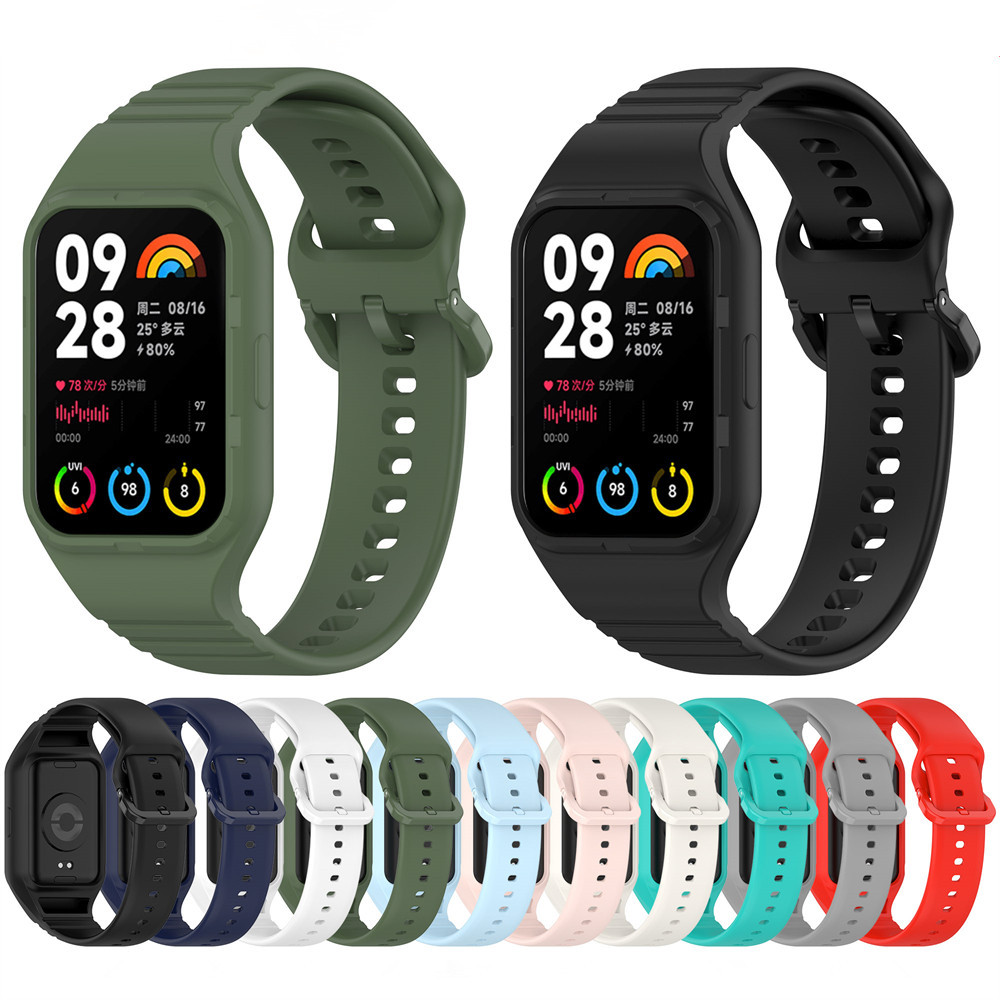 For Xiaomi Mi band 8 pro Strap Watband One-piece armor Wrist Premium TPU Color Wat band For Mi band 
