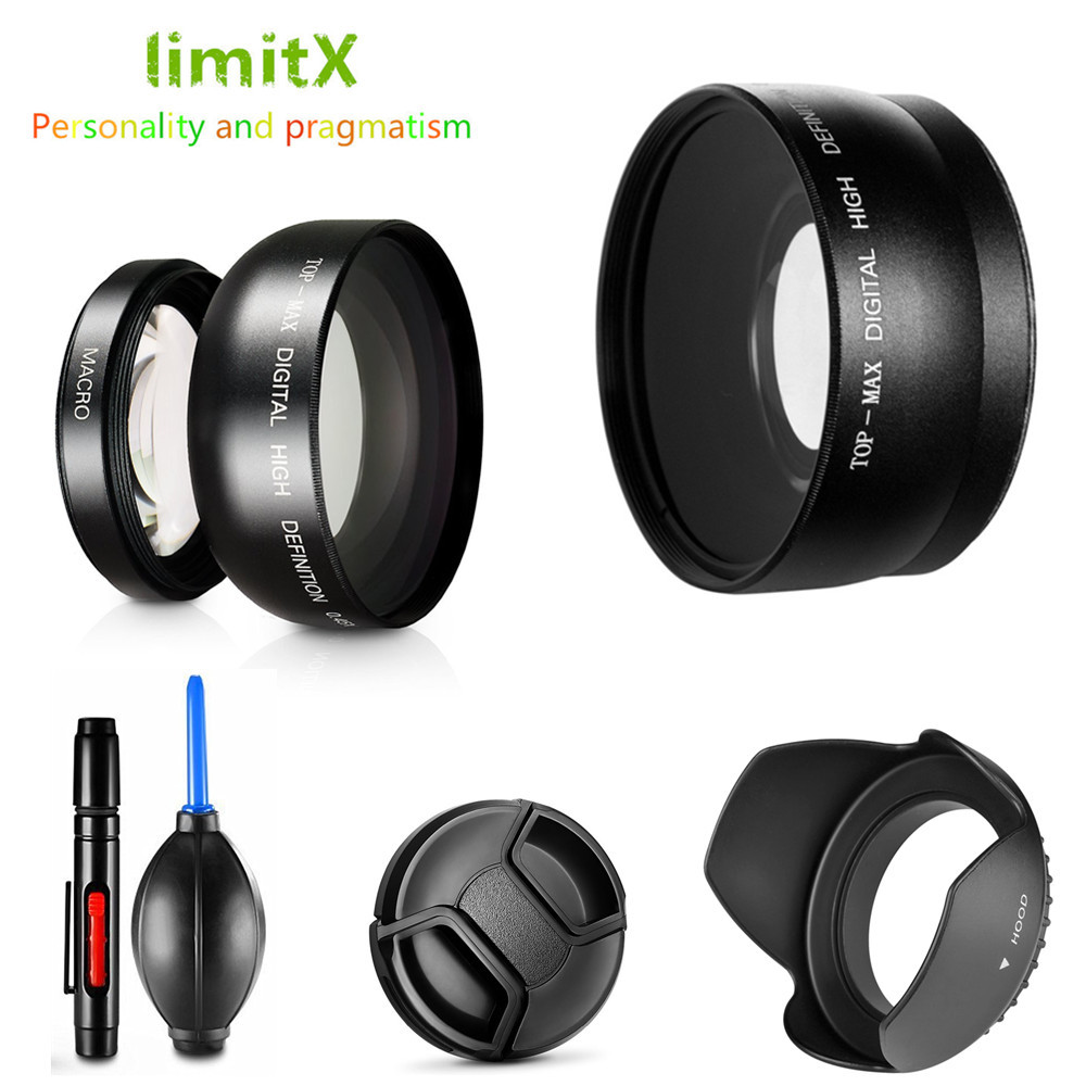 0.45X Super Wide Angle Lens with Macro & Lens Hood Kit for Sony DSC-HX350 DSC-HX300 DSC-H400 HX350 H