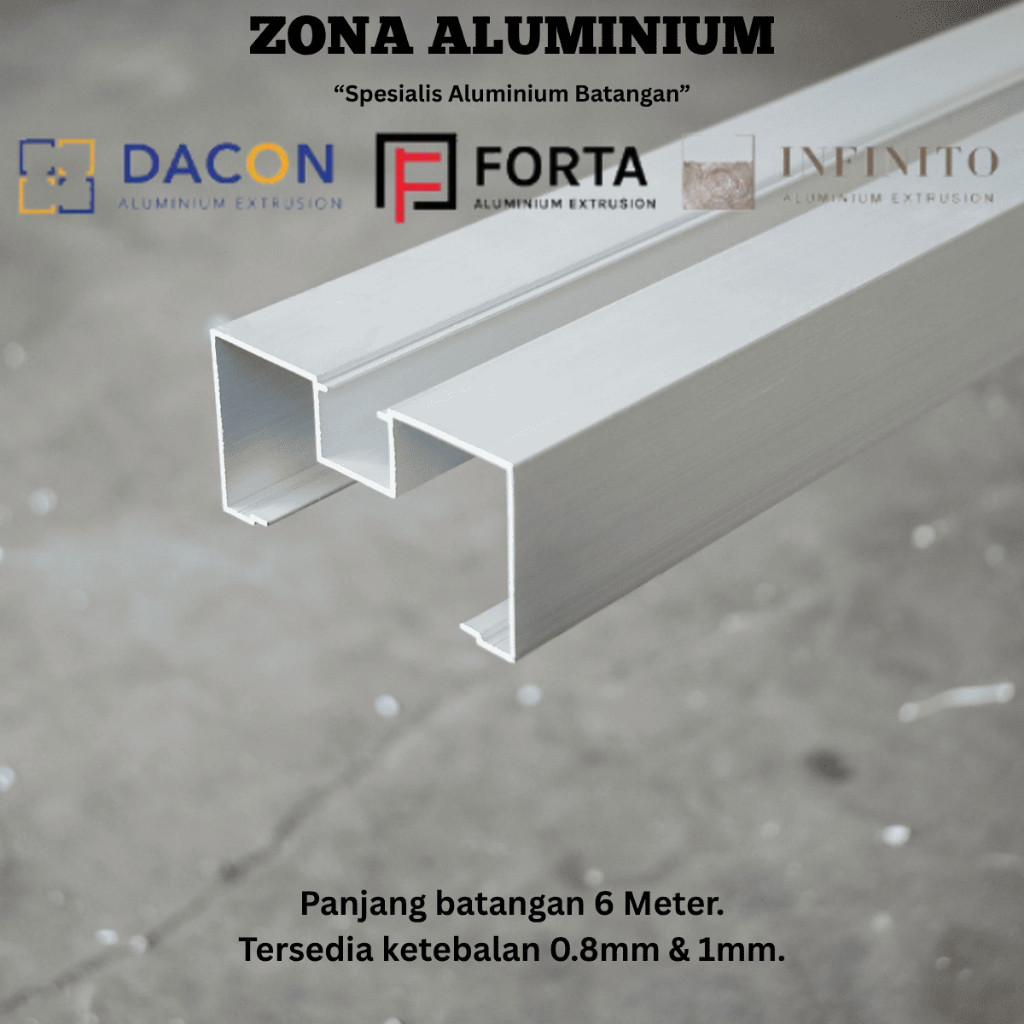 DACON FORTA INFINITO Aluminium Batangan 0429 Kusen M Polos 3 Inch
