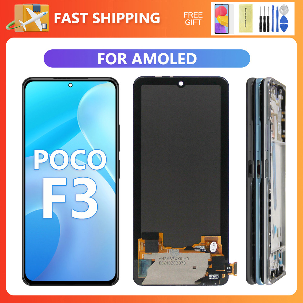 For Xiaomi Poco F3 6.67''For AMOLED Mi PocoF3 M2012K11AG LCD splay Touch Screen gitizer Assembly Rep