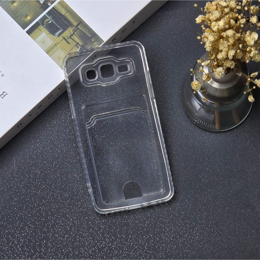 CASE SAMSUNG J2 PRIME CASE CARD CLEAR TRANSPARAN SOFT SLOT CARD / WALLET CASE