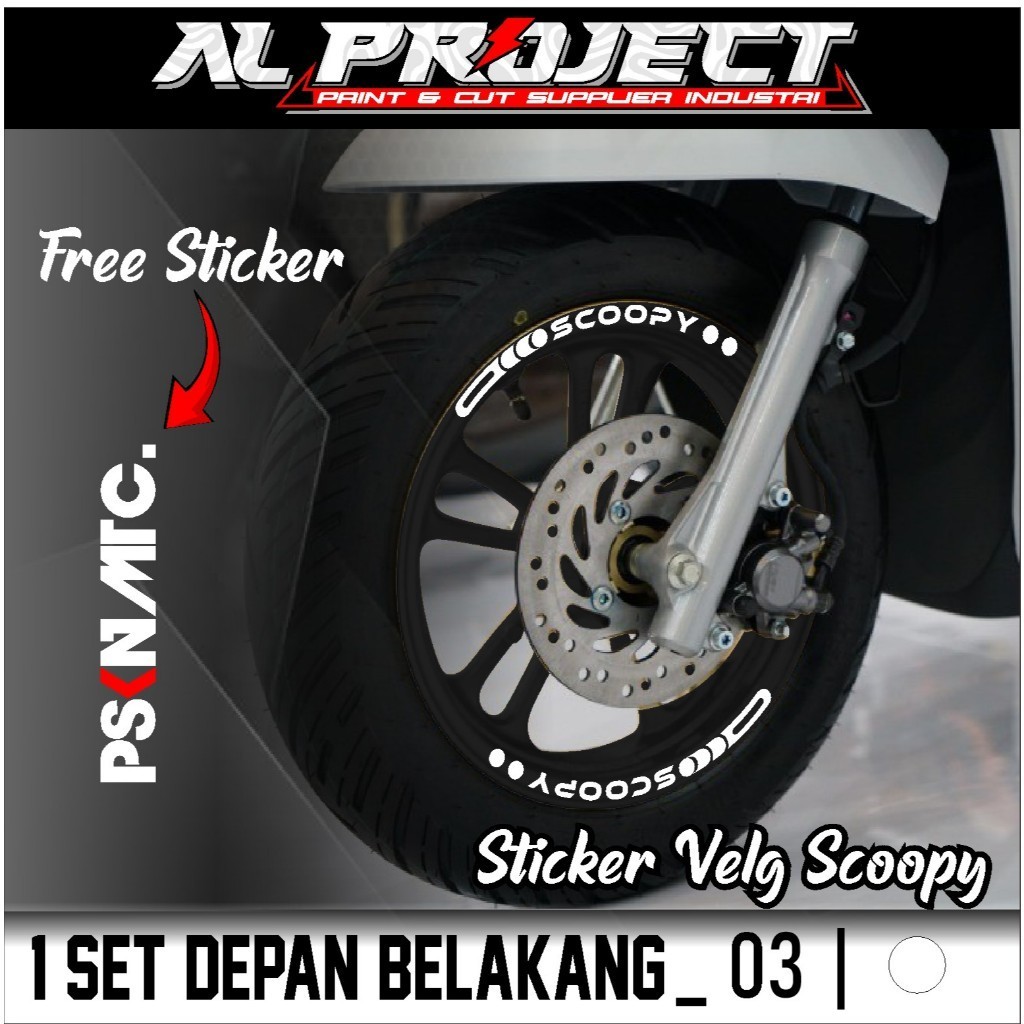 Cutting Sticker Velg Scoopy Free Sticker PSNKMTC - Aksesoris Stiker Cutting List Velg Motor Honda Sc