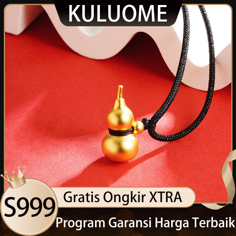 KULUOME Kalung Labu Emas Pasir Vietnam untuk Pria dan Wanita Pasangan Rantai s999