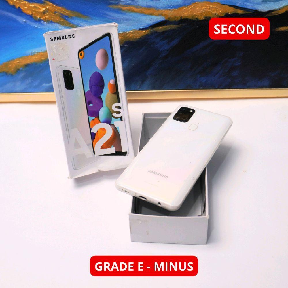 SAMSUNG A21S 6/128 GB GRADE E - MINUS HP SECOND ORIGINAL SINAR MUTIARA CELL (64254)