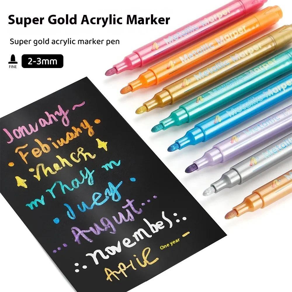 Metallic Markers Pens for Rock Painting Stone Ceramic Wood Fabric Pebble Scrapbook Journals Albums r