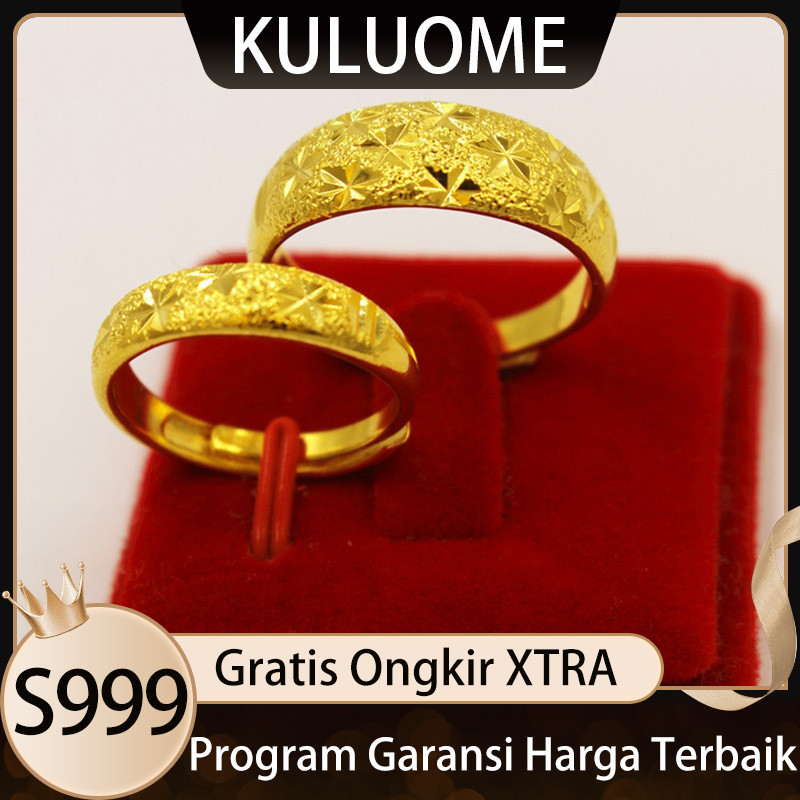 KULUOME Cincin Emas Vietnam Pasir Emas Hujan Meteor Cincin Pasangan Cincin Langit Berbintang Cincin 