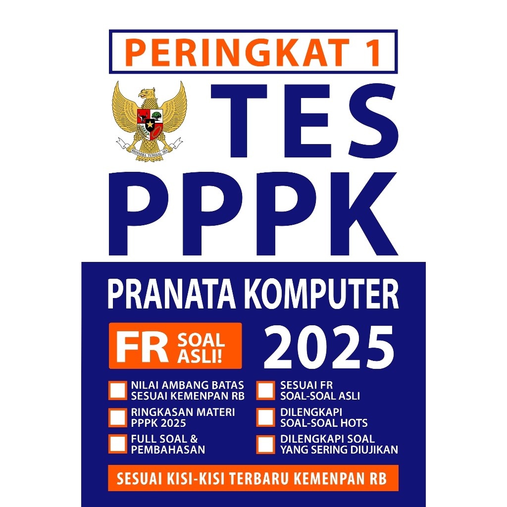 Buku PPPK PRANATA KOMPUTER 2025 - Peringkat 1 PPPK TEKNIS PRANATA KOMPUTER 2025 - Buku Original Soal