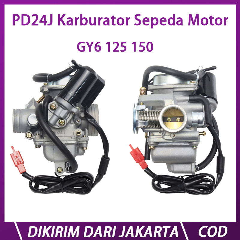 /Ready stok/ 24mm Sepeda Motor PD24J Karburator Listrik Choke untuk Honda GY6 125cc 150cc Scooter AT