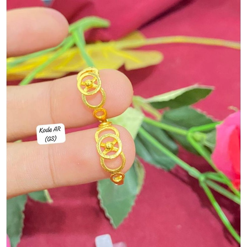 Cincin Koin Ring Donat Koin 91 Bahan Asli Emas