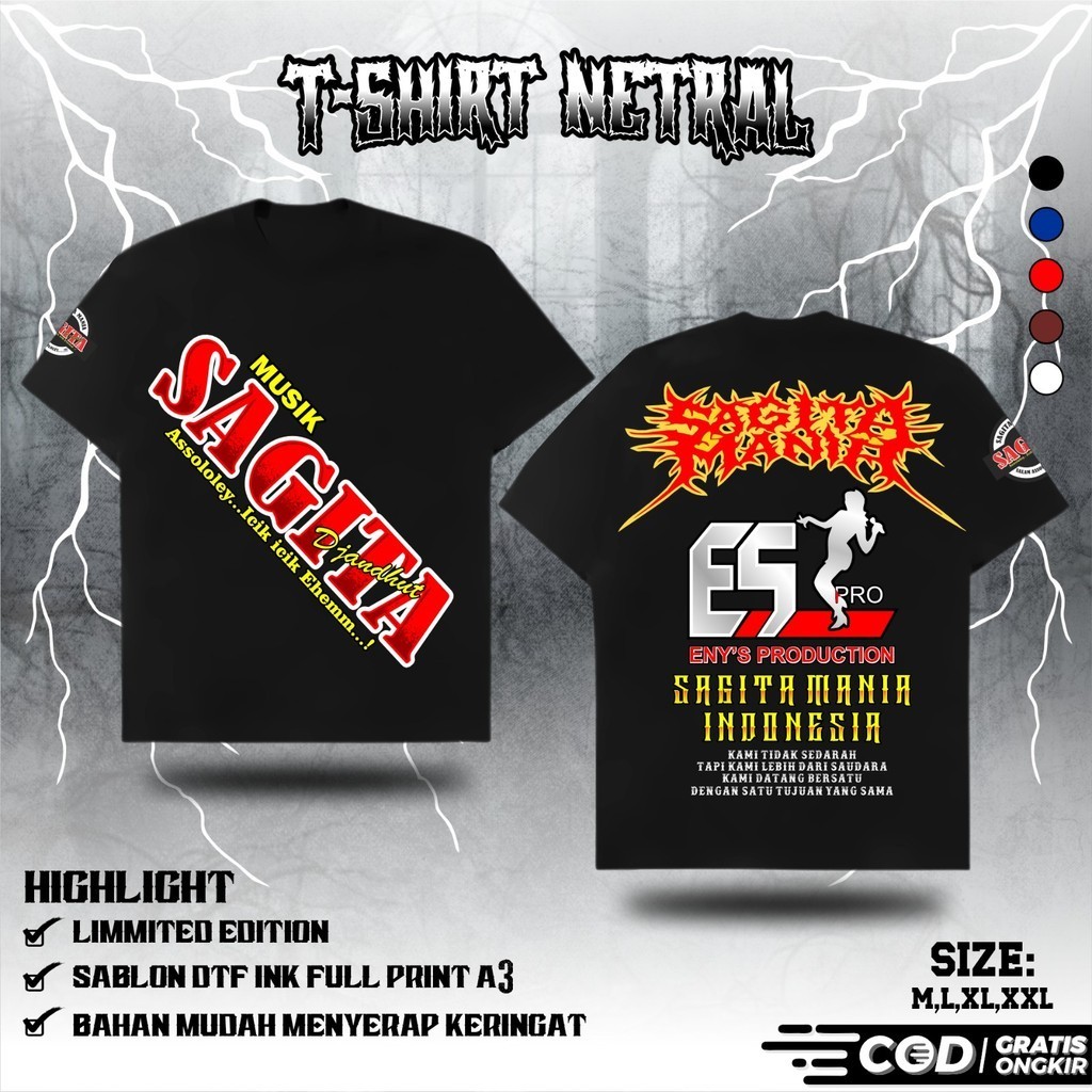 KAOS NETRAL MUSIK SAGITA MANIA KAOS NETRAL TERBARU - KAOS NETRAL BROTHERHOOD - KAOS NETRAL SIMPEL - 