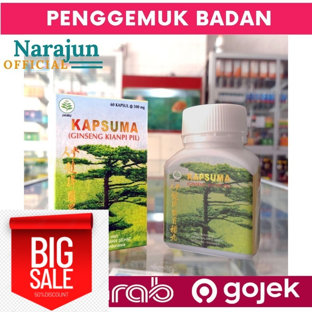 APOTEK CAHAYAA KIANPI OBAT PENGGEMUK KAPSUMA KIANPI CINA PENGGEMUK BADAN DEWASA AMAN BPOM ISI 60 KAP